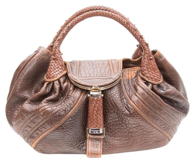 Fendi Spy Cognac Nappa Leather Shoulder Bag 