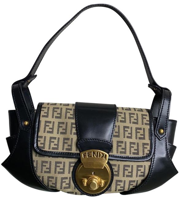 Fendi Tan Canvas Shoulder Bag 