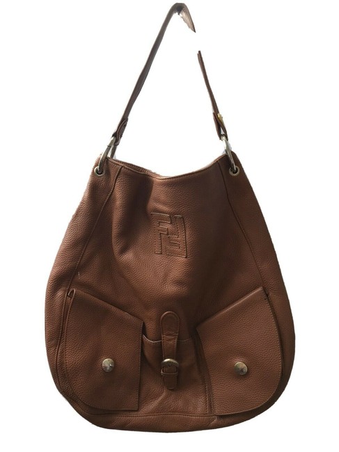 Fendi Tan Leather Shoulder Bag 