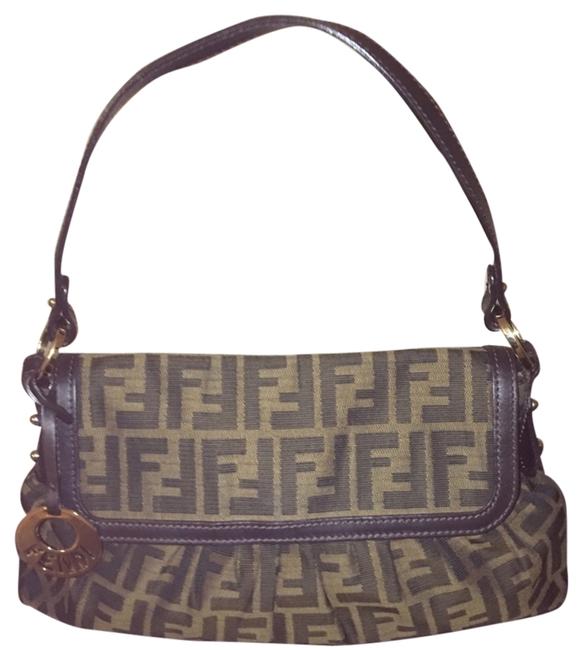 Fendi Tobacco Ff Zucca Canvas Shoulder Bag 