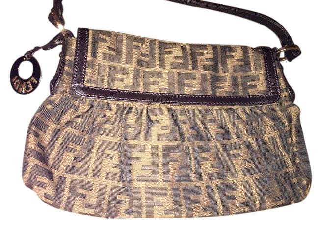 Fendi Tobacco Zucca Canvas Shoulder Bag 
