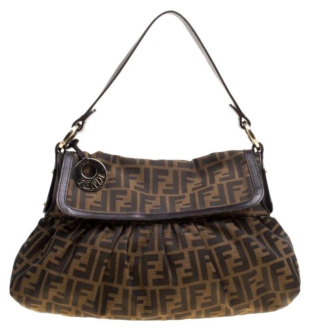 Fendi Tobacco Zucca Chef Brown Canvas Shoulder Bag 