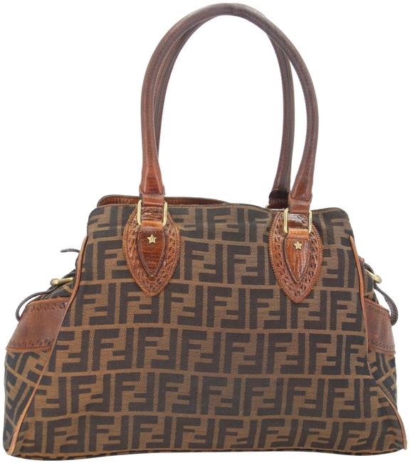 Fendi Tobacco Zucca Medium De Jour Brown Canvas Shoulder Bag 