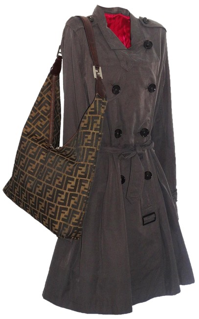 Fendi Tobacco Zucca Print Canvas Shoulder Bag 