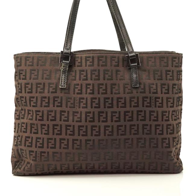 Fendi Tote Logo Canvas #3060f91 Brown Shoulder Bag 
