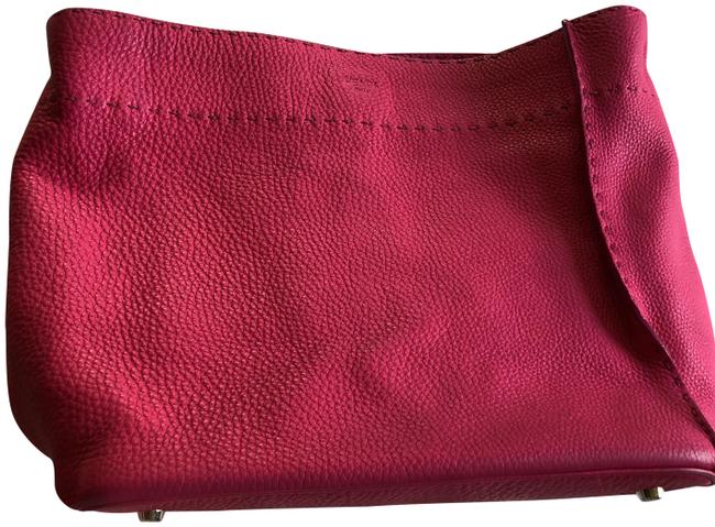 Fendi Tote Purse Hot Pink Leather Shoulder Bag 