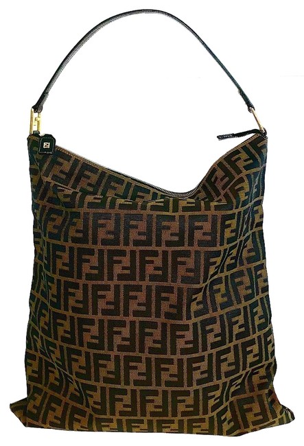 Fendi Tote Vintage Zucca Ff Shoulder Tote Shoulder Bag 