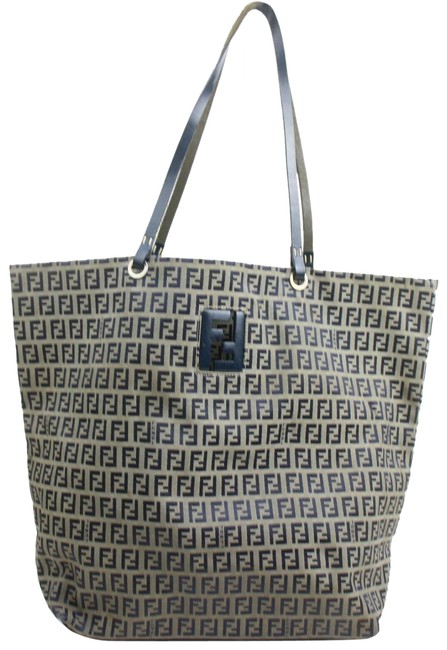 Fendi Tote Zucca Canvas #2663f59 Blue Shoulder Bag 