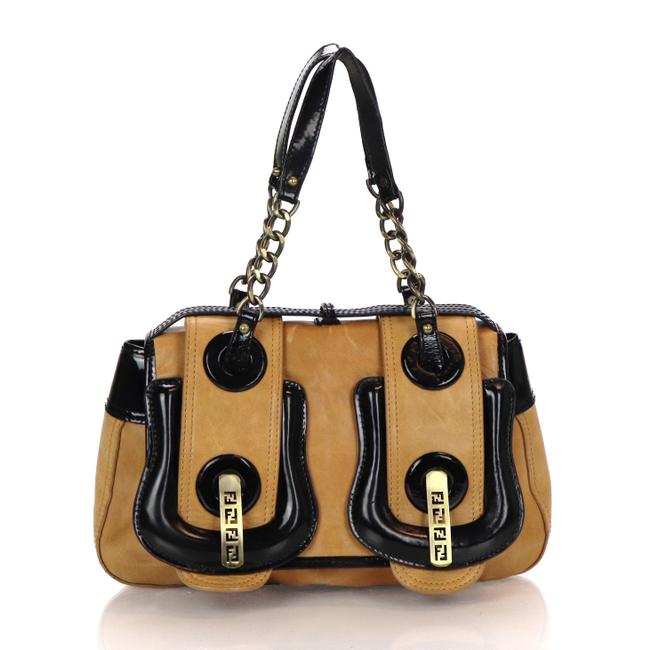 Fendi Vernice Brown Leather Shoulder Bag 