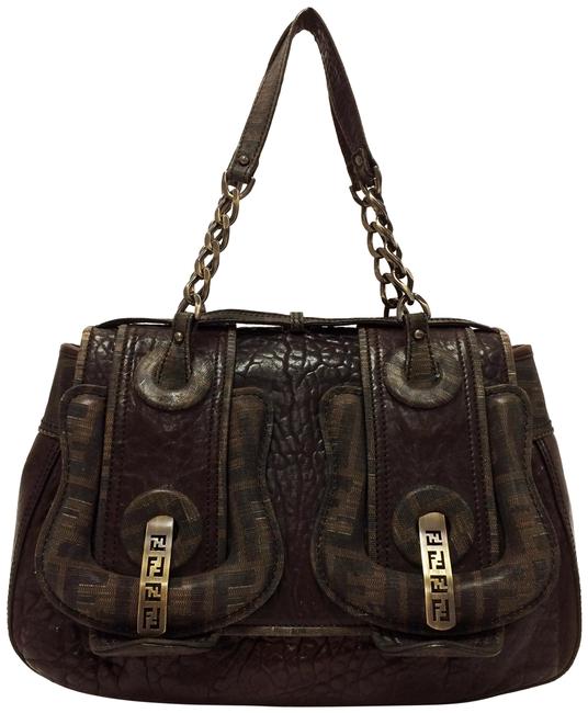 Fendi Vernice Nappa Tobacco Leather Shoulder Bag 