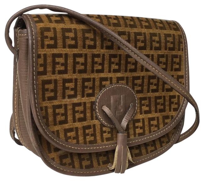 Fendi Vinage Brown Pvc Shoulder Bag 