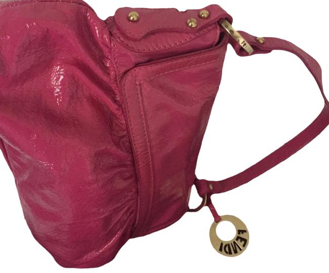 Fendi Vintage and Gold Hardware Fuschia Patent Leather Shoulder Bag 