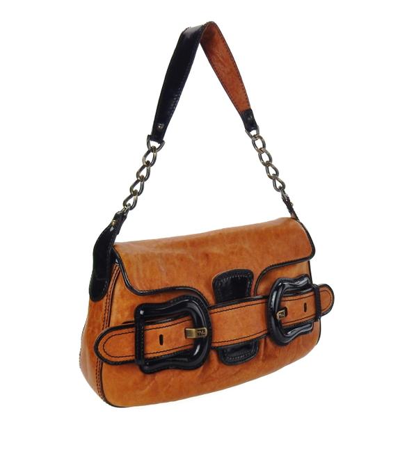 Fendi Vintage Tan Nappa Leather Shoulder Bag 