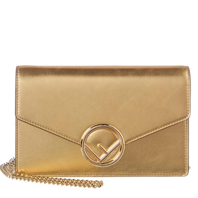 Fendi Wallet on Chain Gold Leather Shoulder Bag 