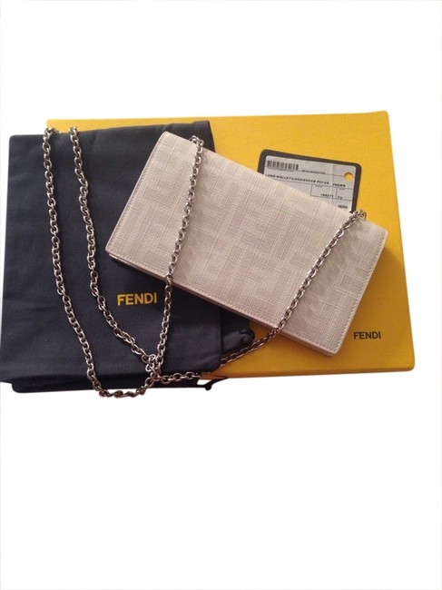 Fendi White Leather Shoulder Bag 