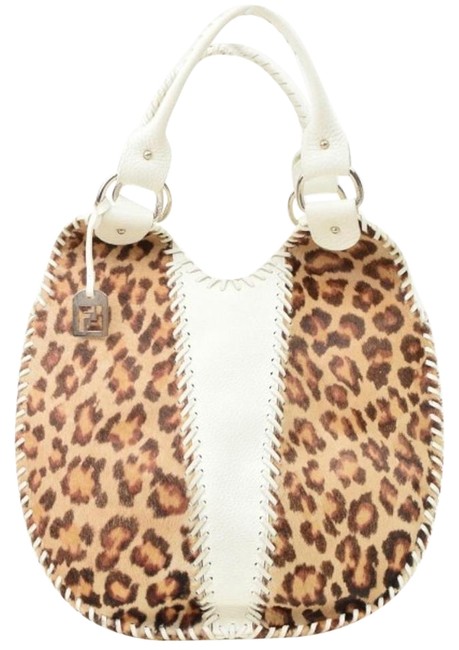 Fendi White Leather Unborn Calf Shoulder Bag 