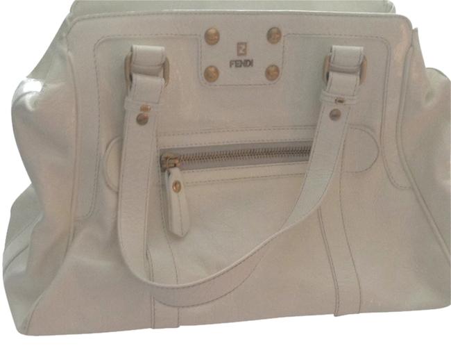 Fendi White Patent Leather Shoulder Bag 