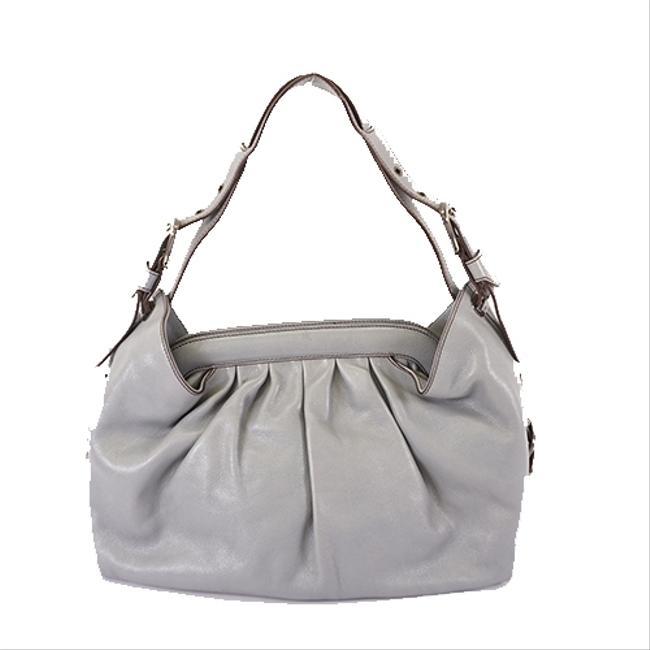 Fendi Womens Gray Leather Shoulder Bag 