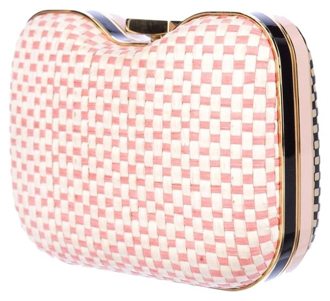 Fendi Clutch Woven Giano Quadrotino Leather and Raffia Shoulder Bag 