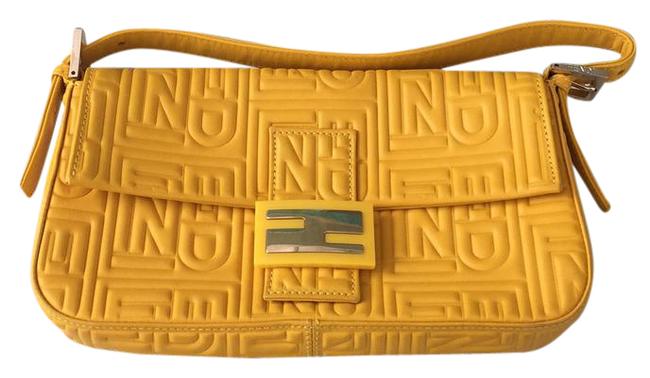 Fendi Yellow Leather Shoulder Bag 