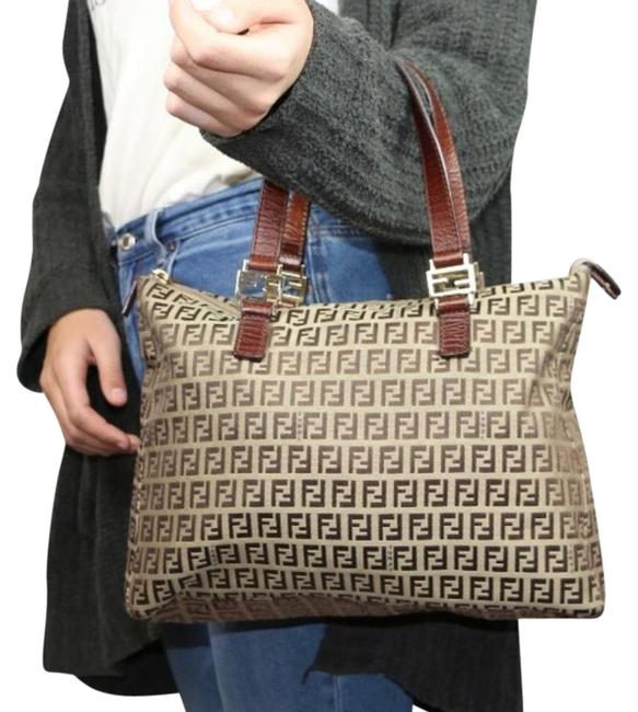 Fendi Zucca 145fto185 Brown Canvas Shoulder Bag 