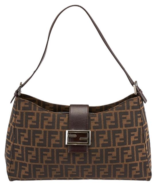 Fendi Zucca 62316 Brown Canvas Shoulder Bag 