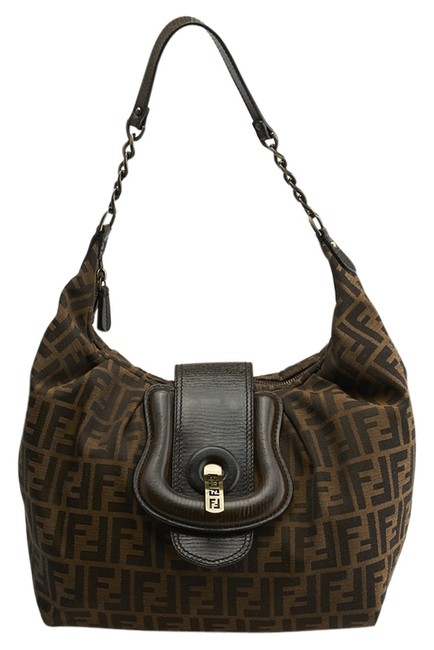Fendi Zucca 76280 Bronze Camvas Shoulder Bag 