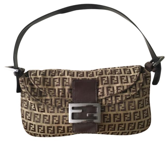 Fendi Zucca Baguette Brown Shoulder Bag 