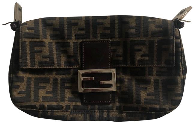 Fendi Zucca Baguette Tobacco Brown Shoulder Bag 