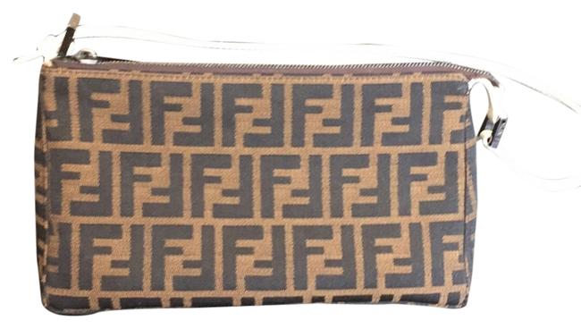 Fendi Zucca Black and Brown Jacquard Shoulder Bag 