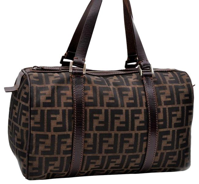 Fendi Zucca Brown Canvas Shoulder Bag 
