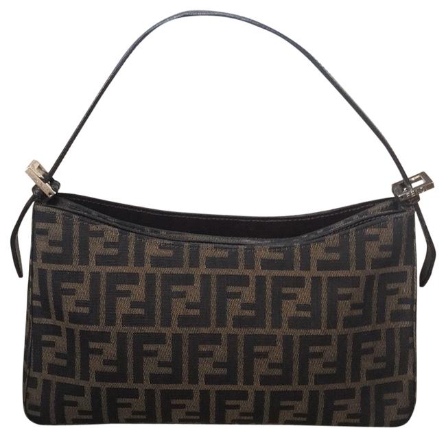Fendi Zucca Brown Fabric Shoulder Bag 