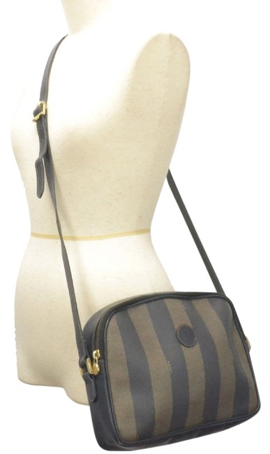 Fendi Zucca Canvas and Leather Tote Hand Purse Shoulder Bag 