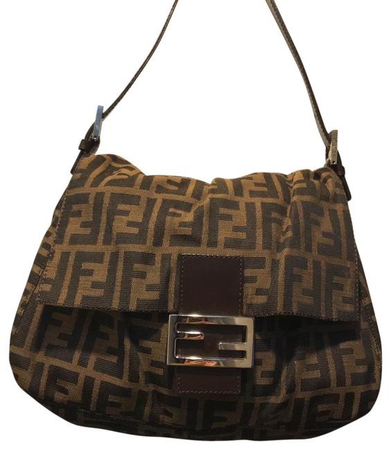 Fendi Zucca Canvas Brown Shoulder Bag 