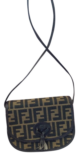 Fendi Zucca Designer Brown Shoulder Bag 