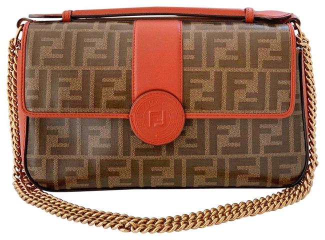 Fendi Zucca Double Sided Red Shoulder Bag 