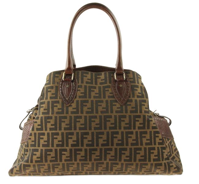 Fendi Zucca Grande De Jour Brown Canvas Shoulder Bag 