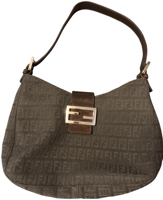 Fendi Zucca Gray Cotton Shoulder Bag 