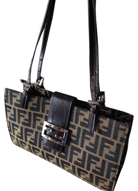 Fendi Zucca Handbag Canvas Shoulder Bag 