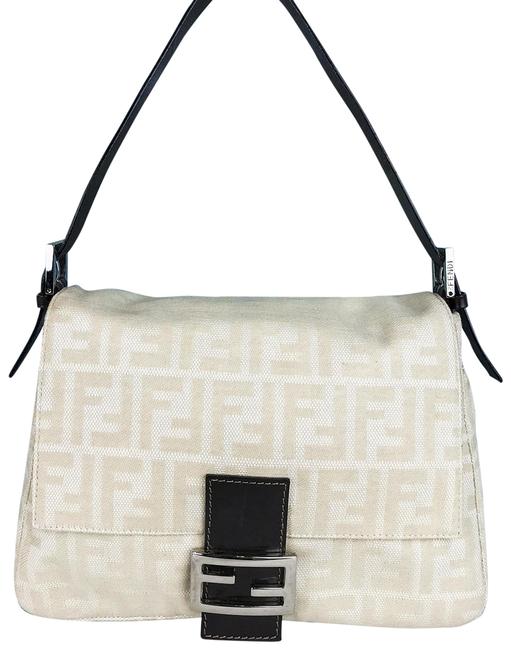Fendi Zucca Mama Ivory Canvas Shoulder Bag 