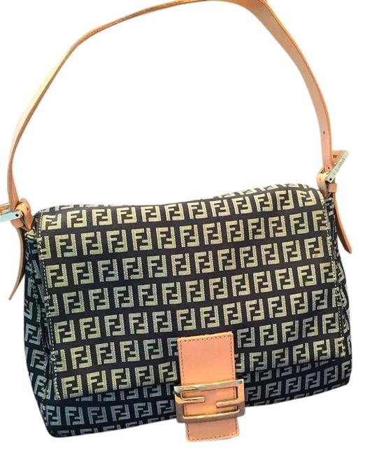 Fendi Zucca Mama Black White Shoulder Bag 