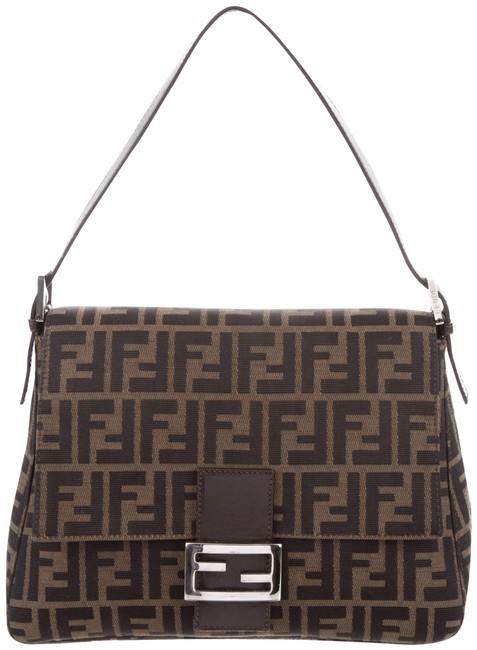 Fendi Zucca Mama Forever Brown Canvas Shoulder Bag 