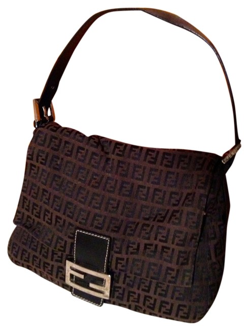 Fendi Zucca Mamma Black and Brown Shoulder Bag 