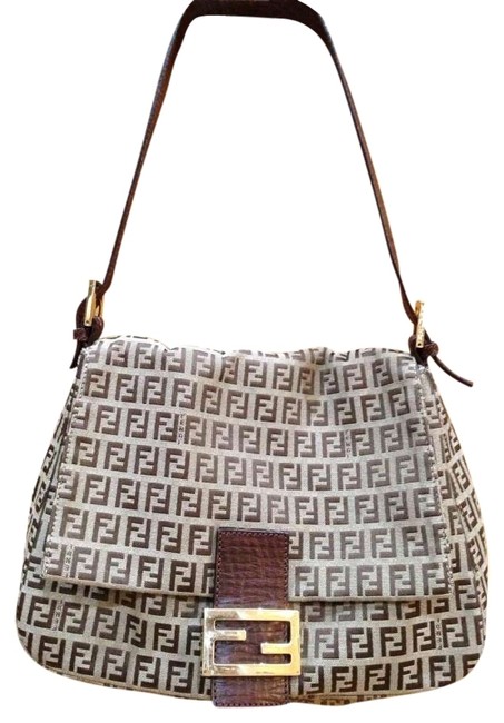 Fendi Zucca Mamma Forever Tobacco Monogram Canvas Shoulder Bag 