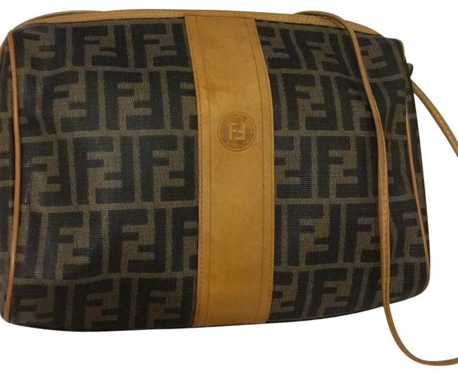 Fendi Zucca Vintage Leather and Coated Canvas Shoulder Bag 