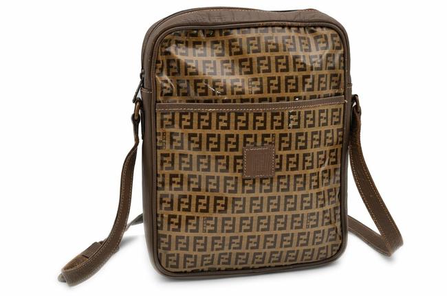 Fendi Zucchino Beige Pvc Shoulder Bag 