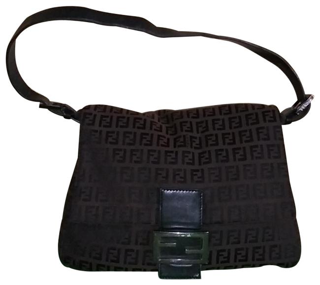 Fendi Zucchino Brown Canvas Shoulder Bag 