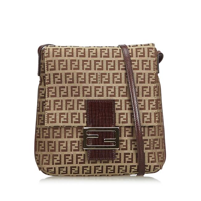 Fendi Crossbody Zucchino Jacquard Brown Blend Shoulder Bag 