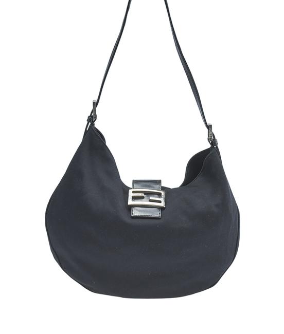 Fendi 142042 Black Xcanvas Shoulder Bag 
