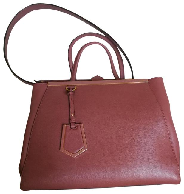 Fendi 2 Jour Pottery Leather Tote 
